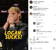 Screenshot of Logan Paul's comment to WWE on Instagram (Photo Credit: WWE on Instagram)